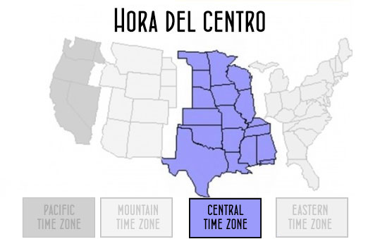 calendario usa hora central